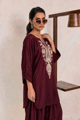 Deepak Perwani-✦-Premium Unstitched Dhanak Embroidered 2pc Suit