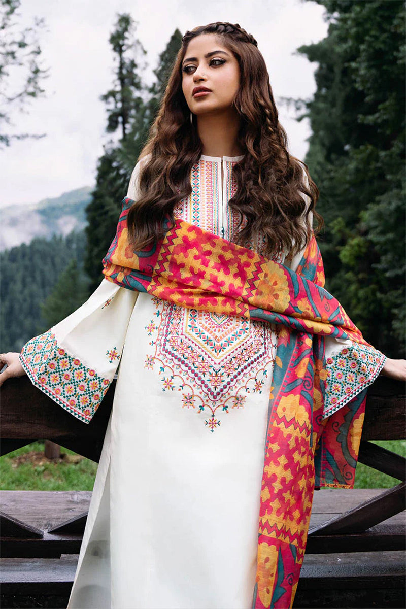 Kainaat-Unstiched Lawn 3pc Embroidered