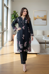Zara - Women's Premium Embroidered Lawn 2-Piece Suit – Black | Unstitched