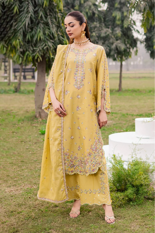Mist-Unstiched Lawn 3pc Embroidered